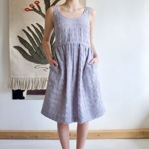 EVE GRAVEL PEARL DRESS - AQUA/TAUPE GINGHAM